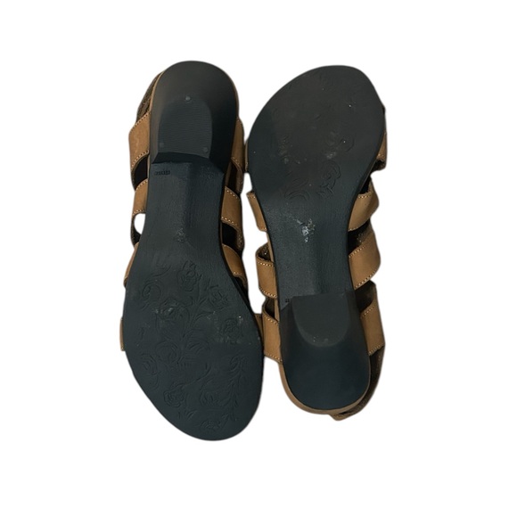 Sesto Meuccci Italian Open Toe Brown Block Heel Sandals Women’s Size 8.5 - Picture 6 of 6